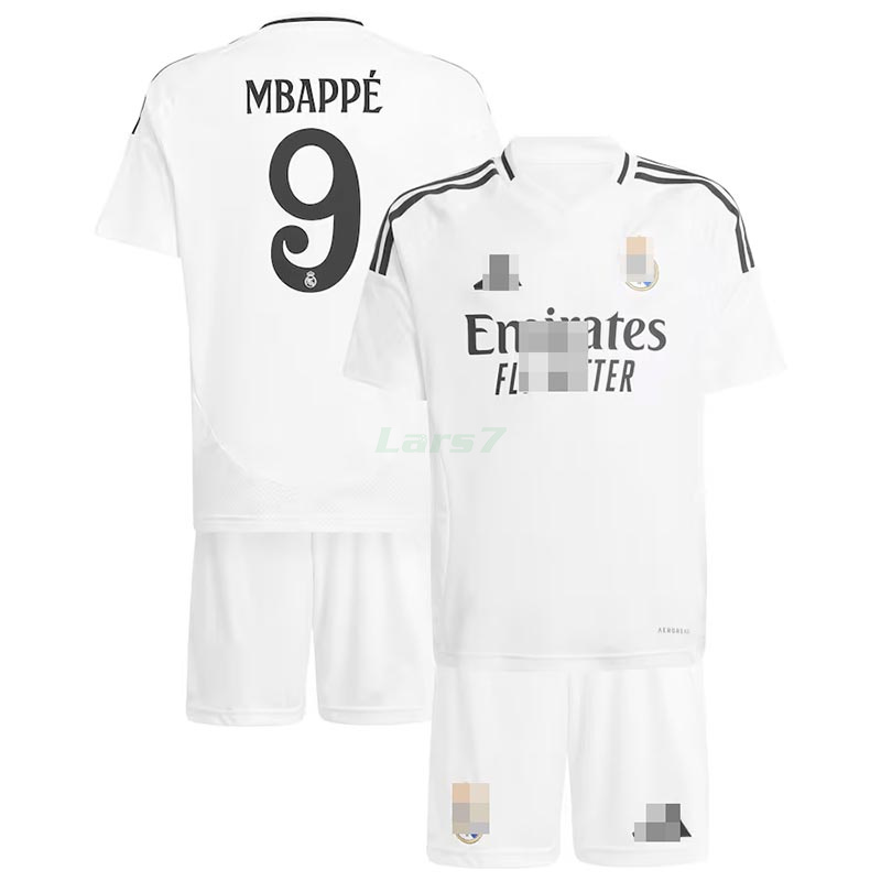 Camiseta Mbappé 9 Real Madrid 1ª Equipación 2024/2025 Niño Kit