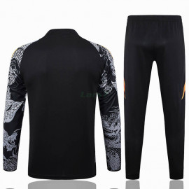 Sudadera De Entrenamiento Real Madrid 2024/2025 Kit Negro/Gris con Estampado