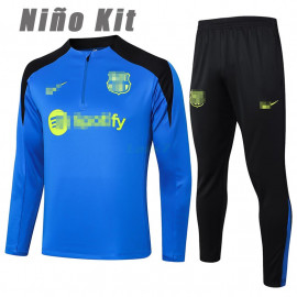 Sudadera De Entrenamiento Barcelona 2024/2025 Niño Kit Azul Real/Negro