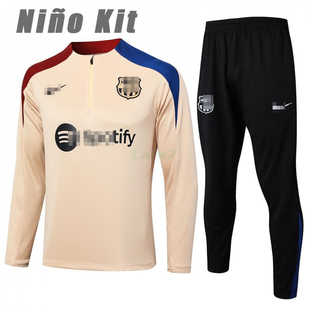 Sudadera De Entrenamiento Barcelona 2024/2025 Niño Kit Caqui