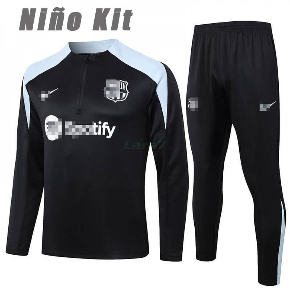 Sudadera De Entrenamiento Barcelona 2024/2025 Niño Kit Negro/Gris