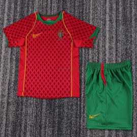 Camiseta Portugal 1ª Equipación Retro 2004 Niño Kit