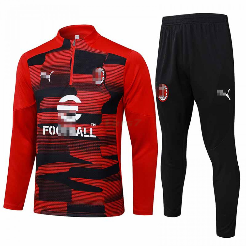 Sudadera de Entrenamiento AC Milan 2024/2025 Kit Rojo/Negro