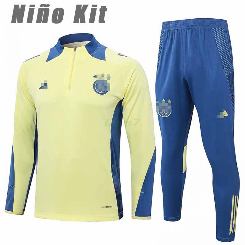 Sudadera de Entrenamiento Ajax de Ámsterdam 2024/2025 Niño Kit Amarillo/Azul