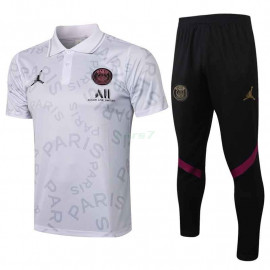 Polo PSG 2021/2022 Jordan Kit Letra Estampado Blanco 