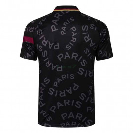 Polo PSG 2021/2022 Jordan Letra Estampado Negro