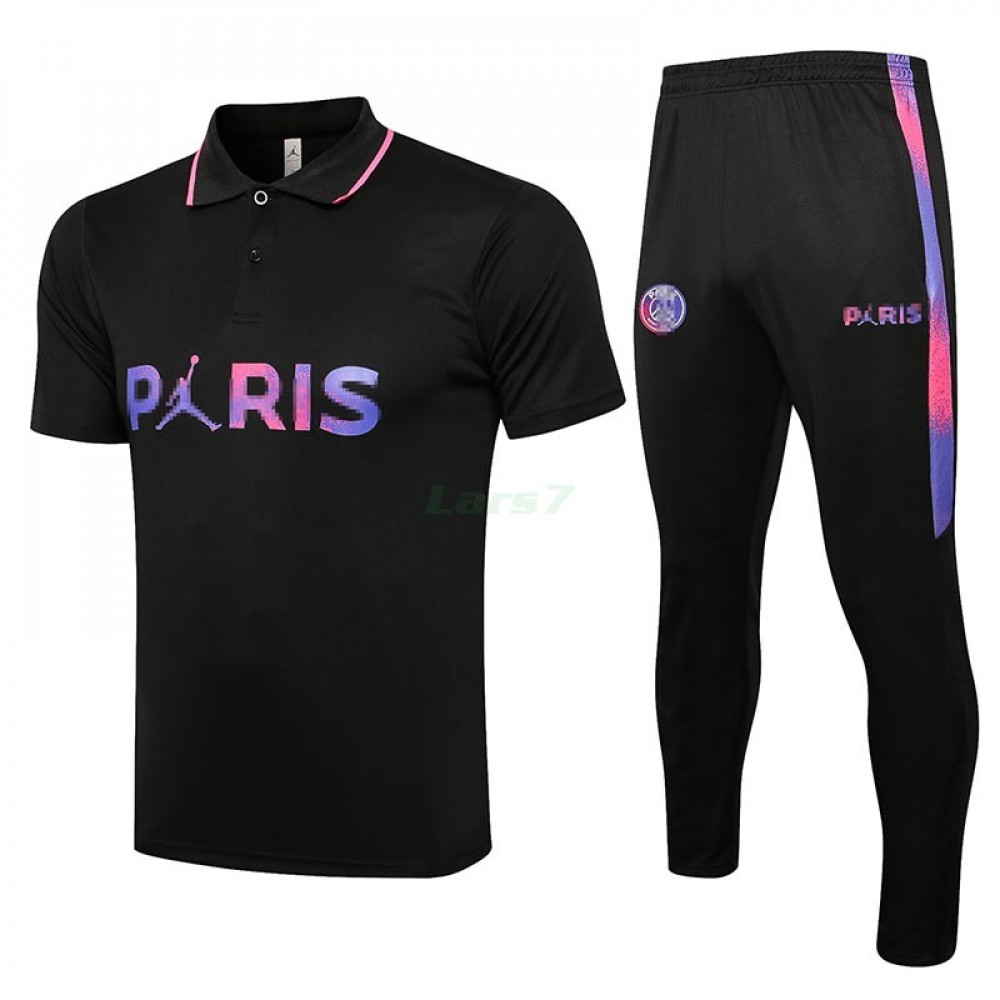 Polo PSG 2021/2022 Kit Negro Marca Polícromo