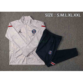 Chaqueta PSG 2021/2022 Jordan Cuello Alto Estampado Gris Claro 