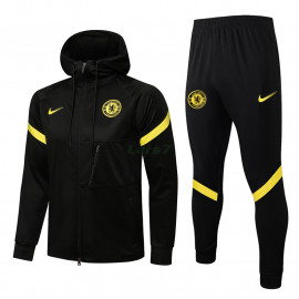 Chaqueta Chelsea FC 2021/2022 Con Capucha Negro