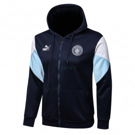 Chaqueta Manchester City 2021/2022 Con Capucha Azul Marino