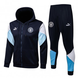 Chaqueta Manchester City 2021/2022 Con Capucha Azul Marino