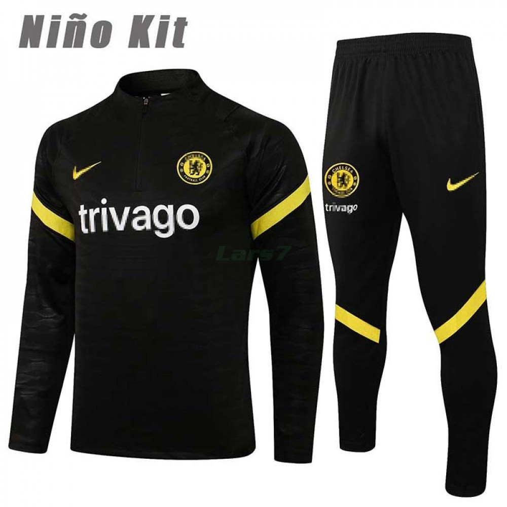 Sudadera De Entrenamiento Chelsea FC 2021/2022 Niño Kit Negro