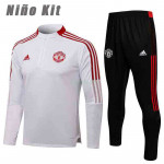 Sudadera De Entrenamiento Manchester United 2021/2022 Niño Kit Blanco 