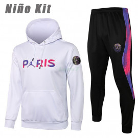 Sudadera PSG 2021/2022 Con Capucha Niño Kit Blanco Marca Policromo