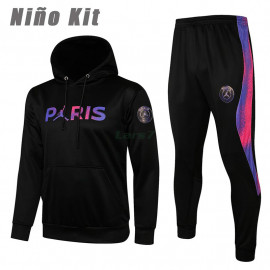 Sudadera PSG 2021/2022 Con Capucha Niño Kit Negro Marca Policromo