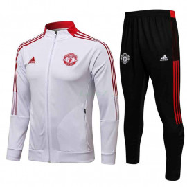 Chándal Manchester United 2021/2022 Cuello Alto Blanco/Rojo