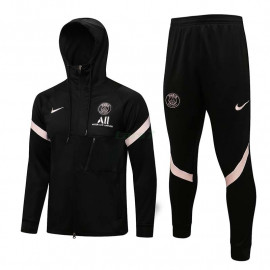 Chaqueta PSG 2021/2022 Con Capucha Negro/Rosa