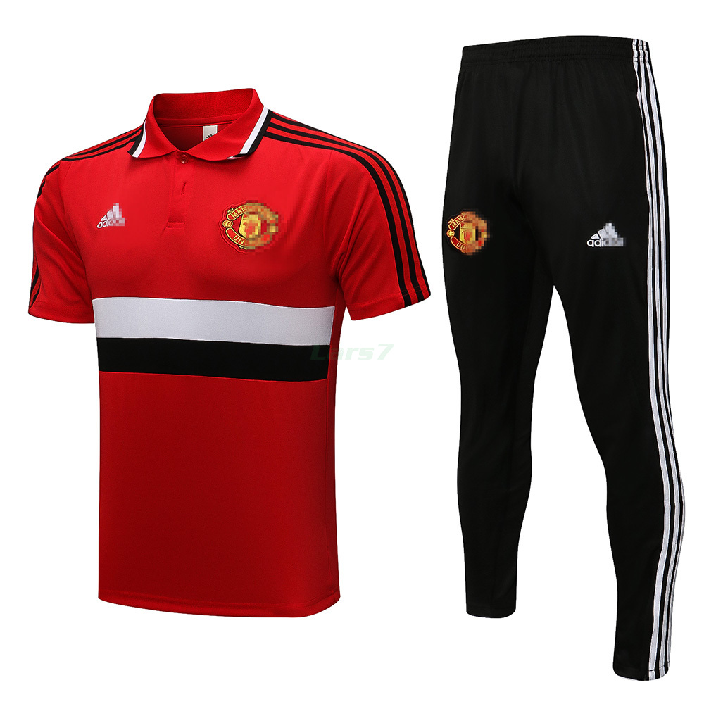 Polo Manchester United 2021/2022 Kit Rojo/Blanco/Negro