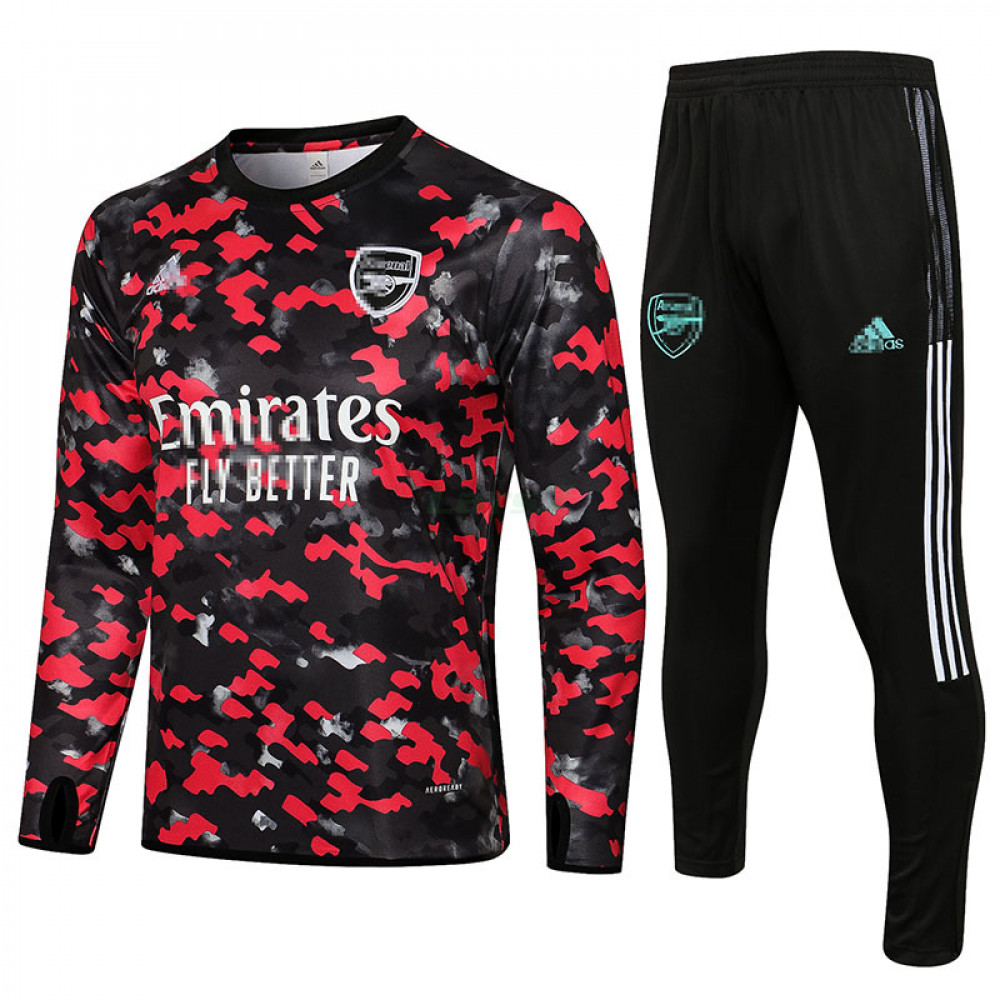 Sudadera de Entrenamiento Arsenal 2021/2022 Cuello Redondo Kit Negro/Rojo