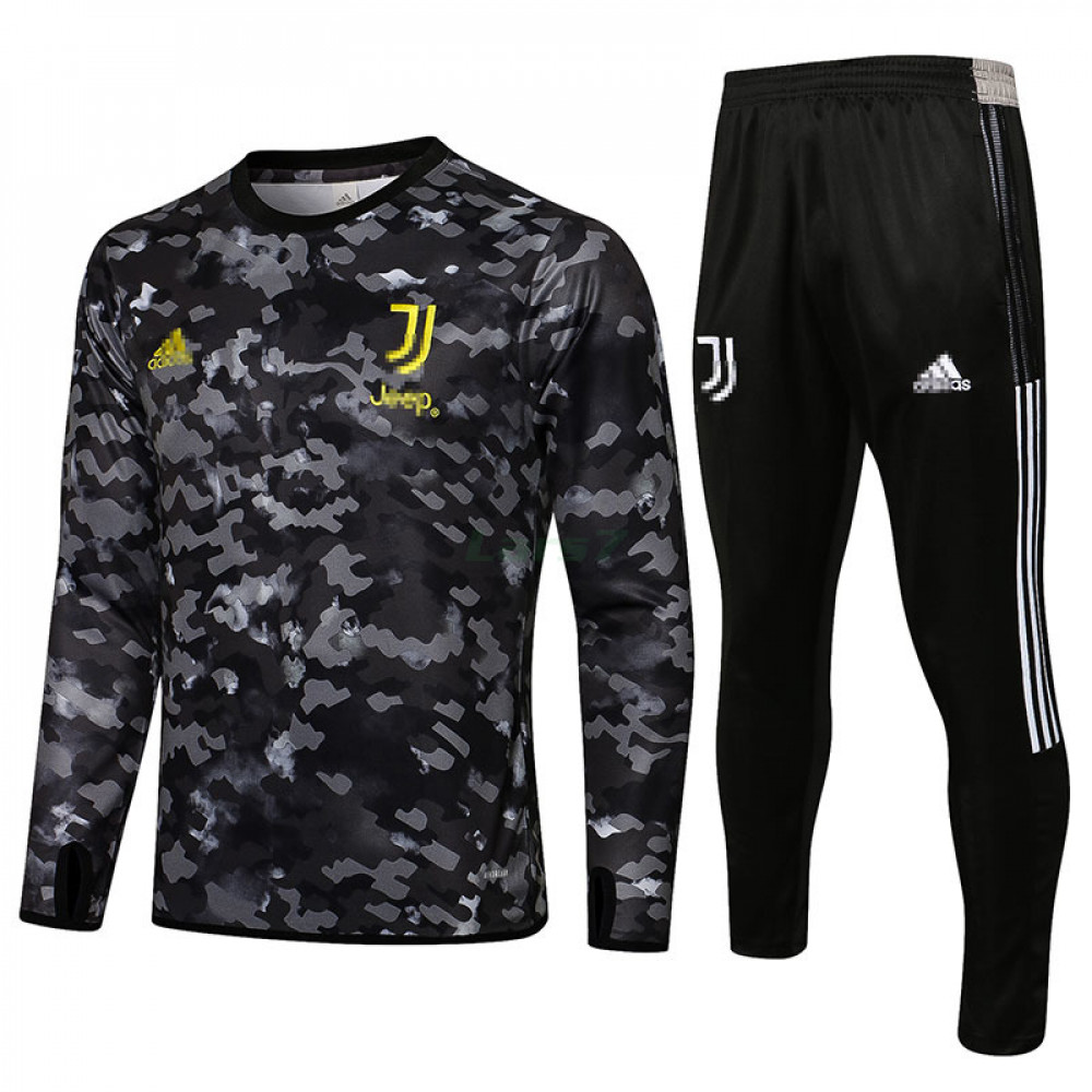 Sudadera de Entrenamiento Juventus 2021/2022 Cuello Redondo Kit Negro/Gris