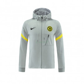 Chaqueta Chelsea 2021/2022 Con Capucha Gris Claro