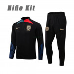 Sudadera De Entrenamiento Portugal 2022 Niño Kit Negro