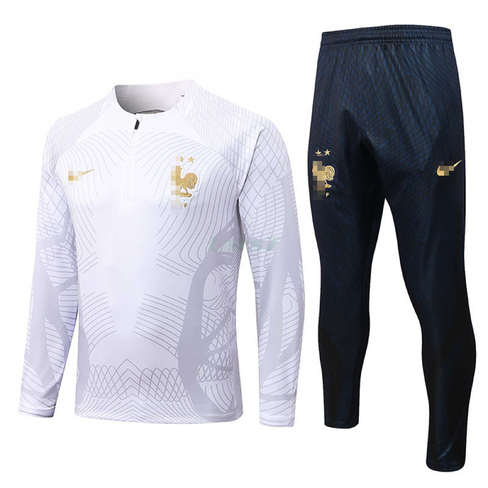 Sudadera De Entrenamiento Francia 2022 Kit Blanco/Gris