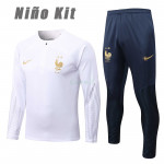 Sudadera De Entrenamiento Francia 2022 Niño Kit Blanco