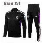 Sudadera De Entrenamiento Real Madrid 2022/2023 Niño Kit Negro/Púrpura