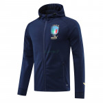 Chaqueta Italia 2022 Con Capucha Azul Marino