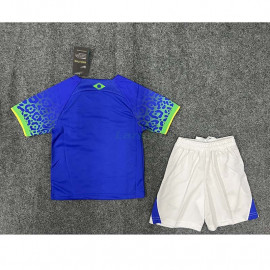 Camiseta Brasil 2ª Equipación 2022 Copa Mundial Niño Kit 