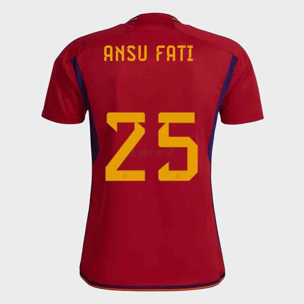 Camiseta Ansu Fati 25 España 1ª Equipación 2022 Mundial