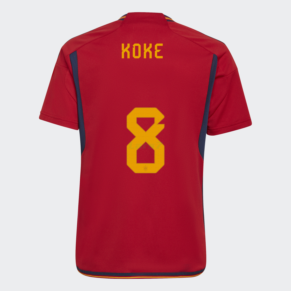 Camiseta Koke 8 España 1ª Equipación 2022 Mundial