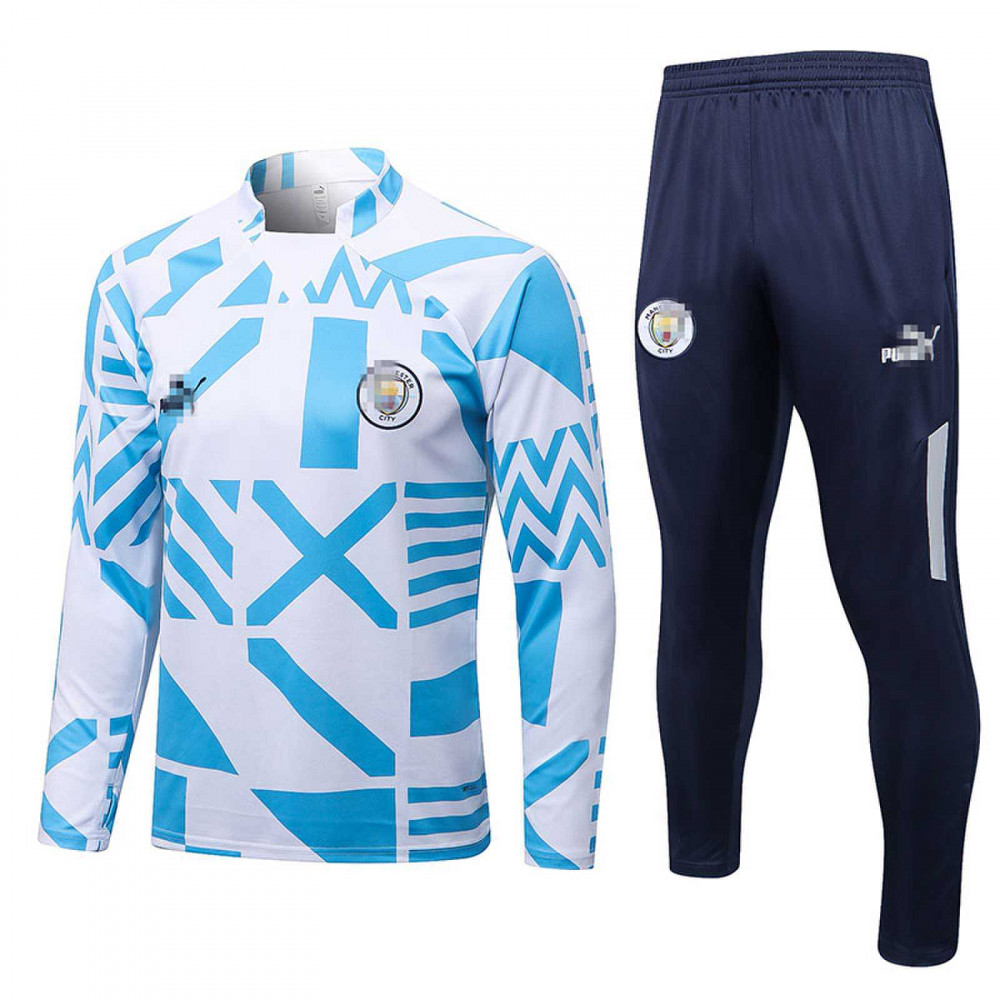 Sudadera De Entrenamiento Manchester City 2022/2023 Kit Blanco/Azul