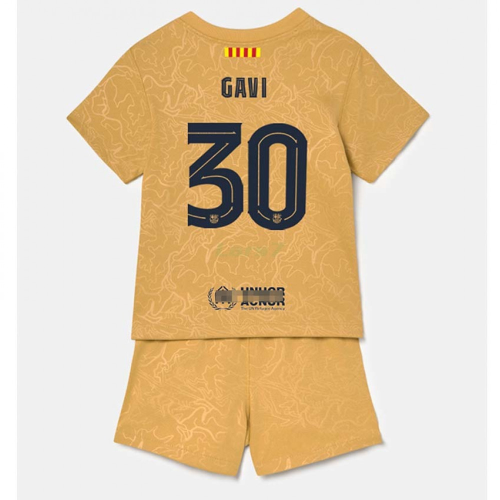 Camiseta Gavi 30 Barcelona 2ª Equipación 2022/2023 Niño Kit