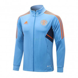 Chaqueta Manchester United 2022/2023 Azul Claro con Rayas Naranjas