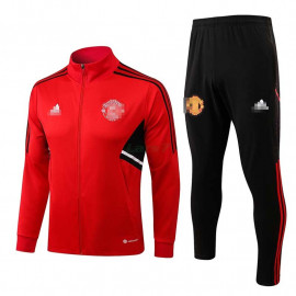 Chandal Manchester United 2022/2023 Rojo con Rayas Negras