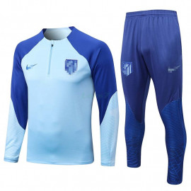 Sudadera De Entrenamiento Atlético de Madrid 2022/2023 Azul Claro con Mangas Azules