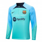 Sudadera De Entrenamiento Barcelona 2022/2023 Verde Claro con Mangas Azules