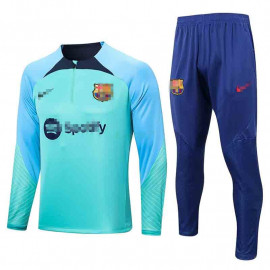 Sudadera De Entrenamiento Barcelona 2022/2023 Verde Claro con Mangas Azules