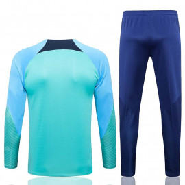 Sudadera De Entrenamiento Barcelona 2022/2023 Kit Verde Claro con Mangas Azules