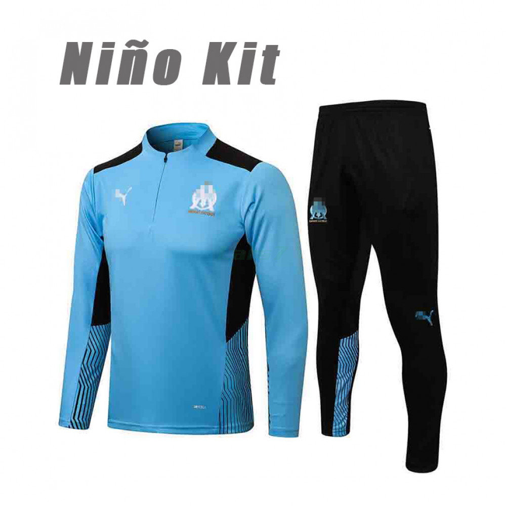 Sudadera De Entrenamiento Olympique Marsell 2021/2022 Niño Kit Azul Claro