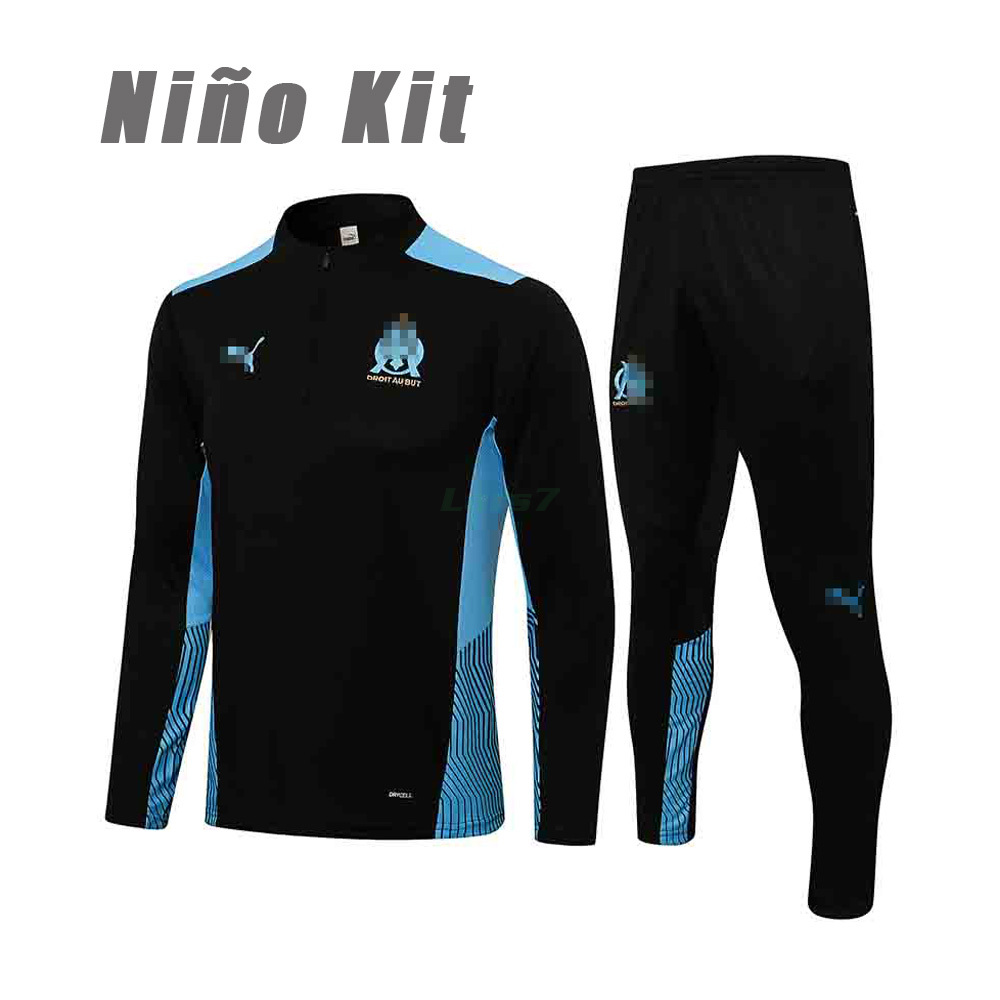 Sudadera De Entrenamiento Olympique Marsell 2021/2022 Niño Kit Negro