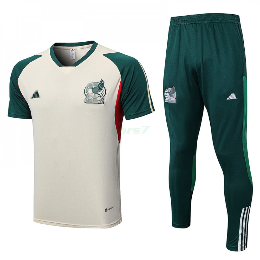 Camiseta de Entrenamiento México 2022 Kit Beige/Verde