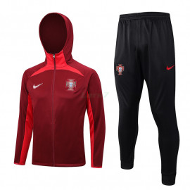 Chaqueta Portugal 2023 Con Capucha Rojo