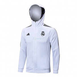 Chaqueta Real Madrid 2023/2024 Con Capucha Blanco