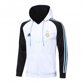 Chaqueta Argentina 2023 Con Capucha Blanco/Negro