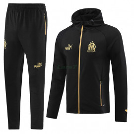 Chaqueta Olympique Marsella 2023/2024 Con Capucha Negro