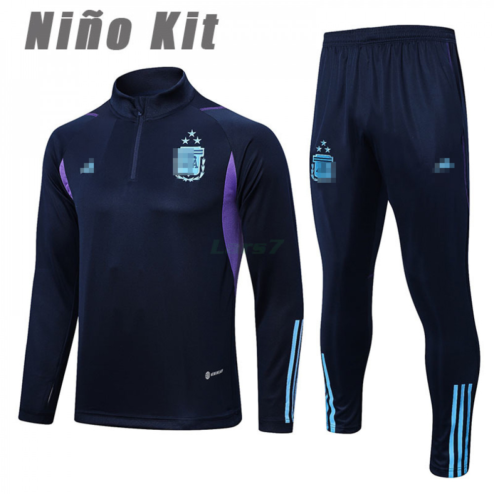 Sudadera De Entrenamiento Argentina 2023 Niño Kit Azul Marino