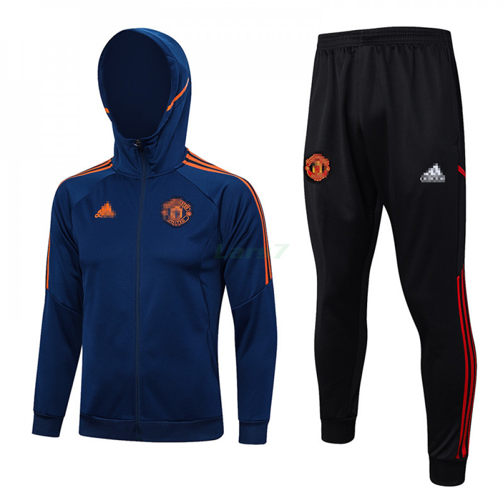 Chandal Manchester United 2023/2024 Con Capucha Azul Oscuro